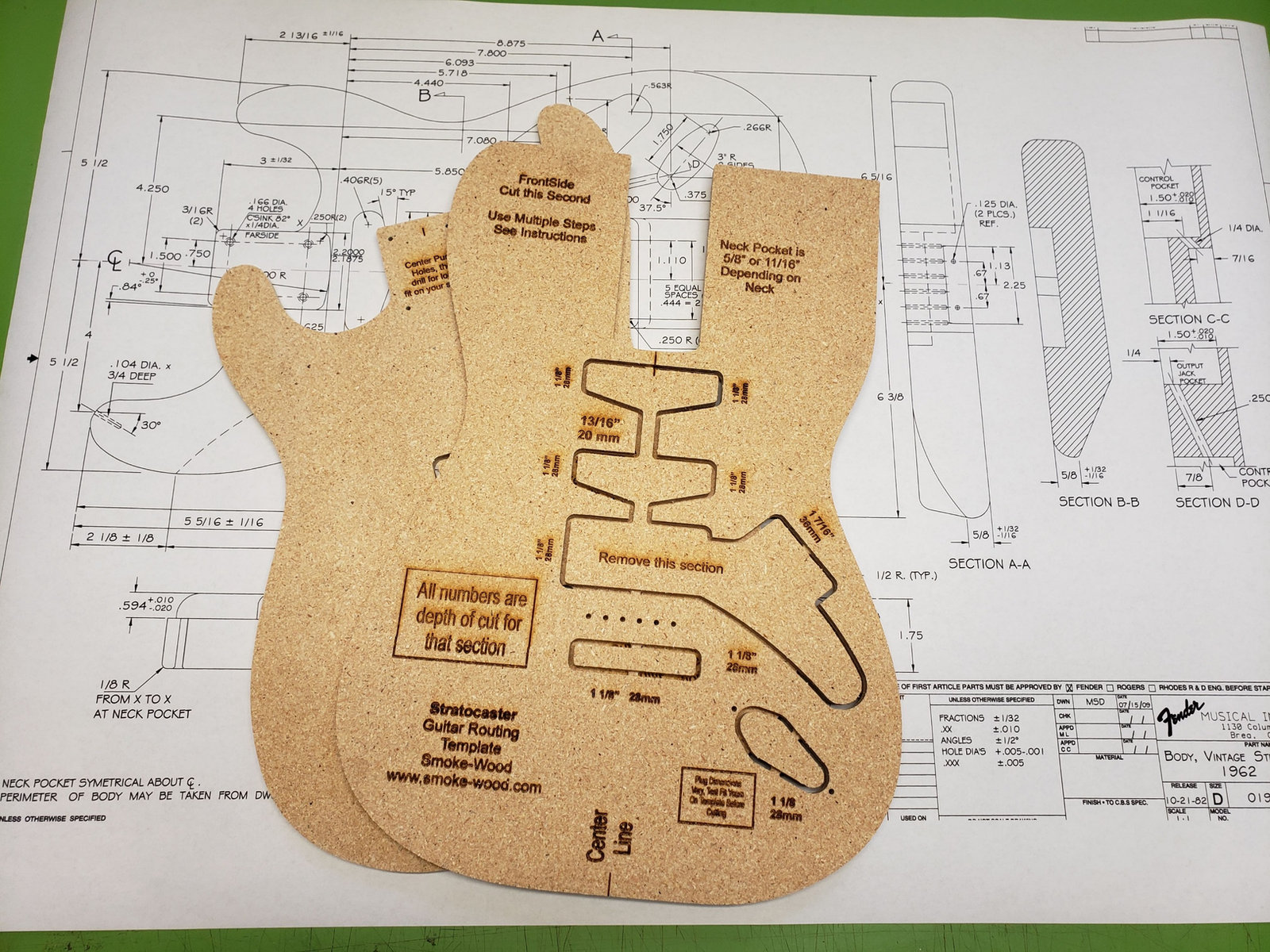 Stratocaster guitar template